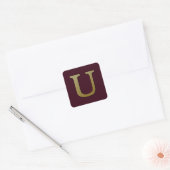 Letter U Gold Square Sticker (Umschlag)