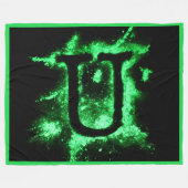 Letter U Green Hauptstadt Alphabet Fleecedecke (Vorderseite (Horizontal))