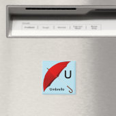 Letter U ist für Umbrella Children's Magnet (In Situ (Geschirrspüler))
