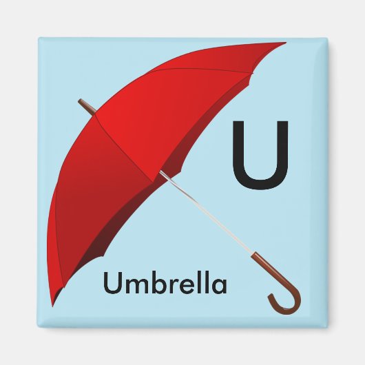 Letter U ist für Umbrella Children's Magnet (Vorne)