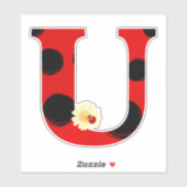 Letter U Ladybug Print with Ladybug and Blume Aufkleber (Blatt)
