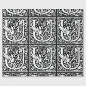 Letter U Medieval Monogram Art Nouveau Geschenkpapier (Flach)