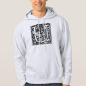 Letter U Medieval Monogram Art Nouveau Hoodie (Vorderseite)