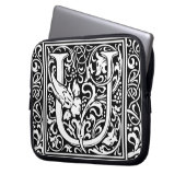 Letter U Medieval Monogram Art Nouveau Laptopschutzhülle (Vorderseite Links)