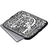 Letter U Medieval Monogram Art Nouveau Laptopschutzhülle (Vorne Knopf)