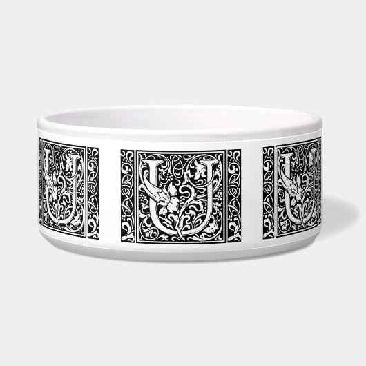 Letter U Medieval Monogram Art Nouveau Napf (Links)