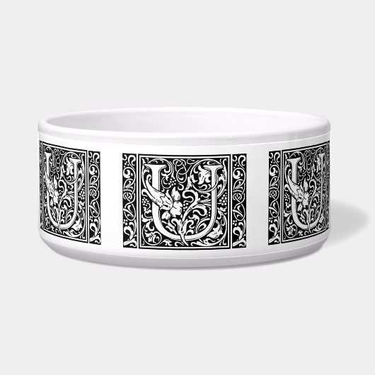 Letter U Medieval Monogram Art Nouveau Napf (Vorderseite)