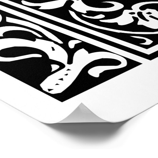 Letter U Medieval Monogram Art Nouveau Poster (Ecke)