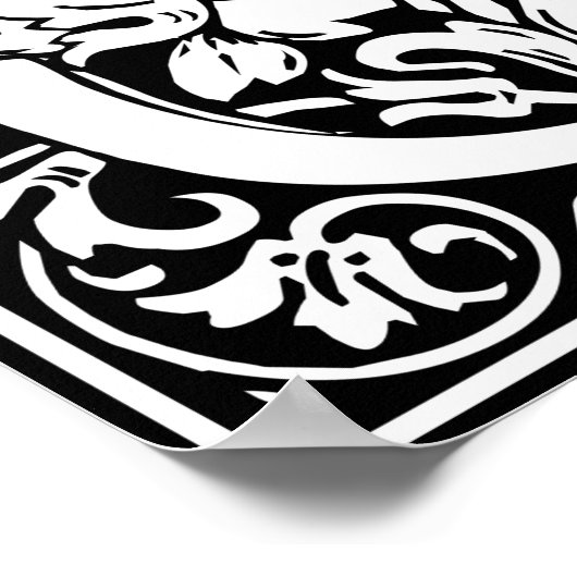 Letter U Medieval Monogram Art Nouveau Poster (Ecke)