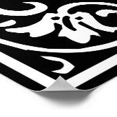 Letter U Medieval Monogram Art Nouveau Poster (Ecke)