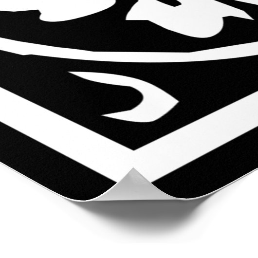 Letter U Medieval Monogram Art Nouveau Poster (Ecke)