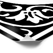 Letter U Medieval Monogram Art Nouveau Poster (Ecke)