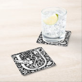 Letter U Medieval Monogram Art Nouveau Rechteckiger Pappuntersetzer (Vor Ort)