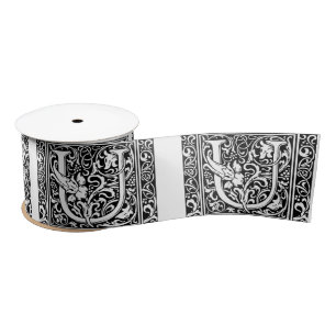 Letter U Medieval Monogram Art Nouveau Satinband