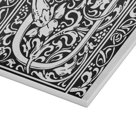 Letter U Medieval Monogram Art Nouveau Schneidebrett (Ecke)