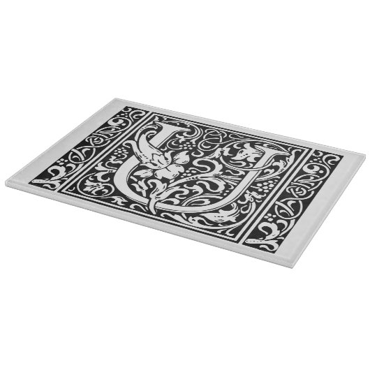 Letter U Medieval Monogram Art Nouveau Schneidebrett (Ecke)