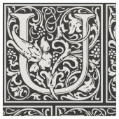 Letter U Medieval Monogram Art Nouveau Stoff (Nahaufnahme)
