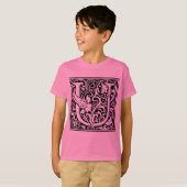 Letter U Medieval Monogram Art Nouveau T-Shirt (Vorne ganz)