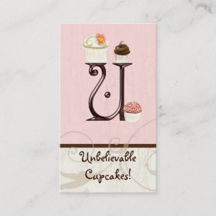 Letter U Monogram Dessert Bakery Business Cards Visitenkarte