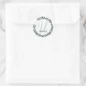 Letter U Monogram Individuelle Name Minimalistisch Runder Aufkleber (Tasche)