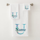 Letter U Monogram Initial Bath Gift Set (Insitu)