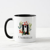 Letter U Monogram Initial Christmas Berry Wreath Tasse (Links)