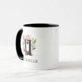 Letter U Monogram Initial Christmas Berry Wreath Tasse (Vorderseite Links)