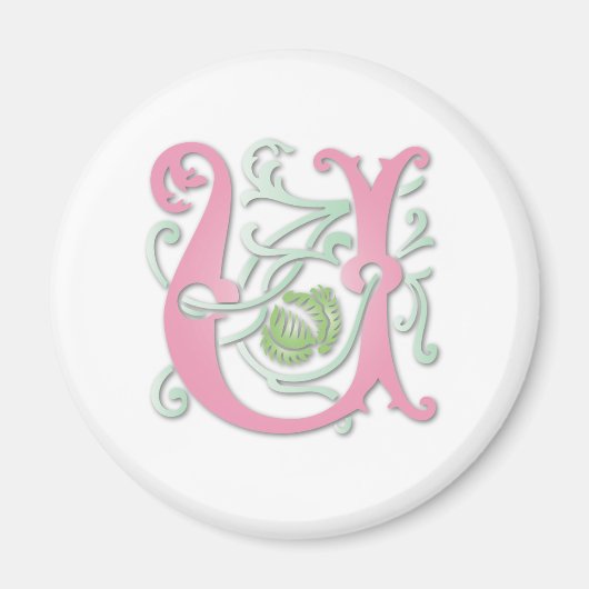 Letter U Monogram Magnet (Vorne)