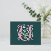 Letter U Monogram Postkarte (Stehend Vorderseite)