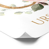 Letter U Monogram Rosa Kinderzimmer Poster (Ecke)