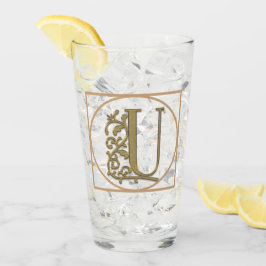LETTER U MONOGRAM Schöne Hochzeit Neues Zuhause-Ge Glas