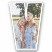 Letter V Alphabet & Photo Custom-Cut Vinyl Sticker (Vorderseite)