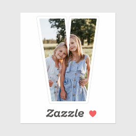 Letter V Alphabet & Photo Custom-Cut Vinyl Sticker