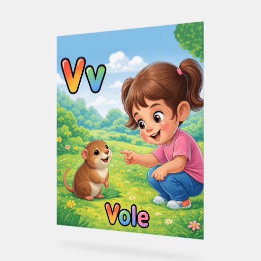 Letter V Alphabet Poster – V is for Vole (Winkel)