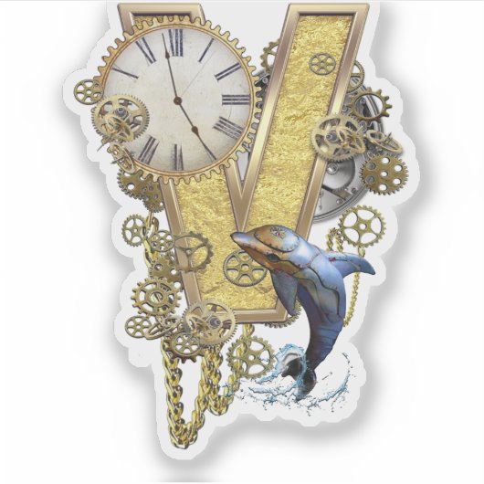 Letter V Birthday-Anpassungsaufkleber Aufkleber (Vorderseite)