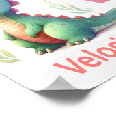 Letter V, Dinosaur Alphabet Watercolor Poster (Ecke)