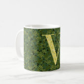 Letter V, dunkelgrün und gelb Kaffeetasse (Vorderseite Links)