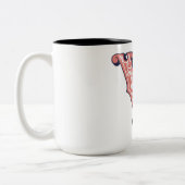 Letter "V" Elegant bestickt Zweifarbige Tasse (Links)