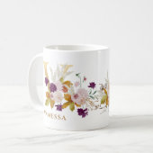 Letter V - Gold Floral Name Schwesterkollege Freun Kaffeetasse (Vorderseite Links)