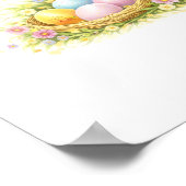 Letter V Gold Spring Nature Monogram Baby Fawn Kid Poster (Ecke)