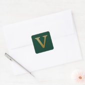 Letter V Gold Square Sticker (Umschlag)