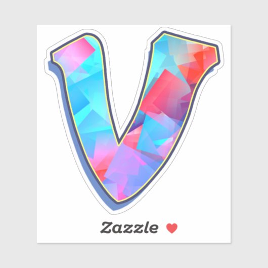 Letter V_ Graffiti Alphabet Letters Aufkleber (Blatt)