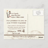 Letter V Happy Birthday Cupcake Business Postkarte (Rückseite)