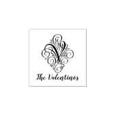 Letter V Initial Elegant Blüh Monogrammname Gummistempel (Prägung)