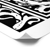 Letter V Medieval Monogram Vintag Initial Poster (Ecke)