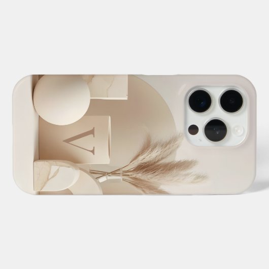 Letter V Minimal Monogram Phone Case – Aesthetic N (Rückseite (Horizontal))