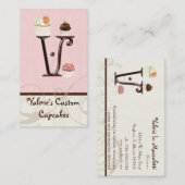 Letter V Monogram Desserery Business Cards Visitenkarte (Vorne/Hinten)