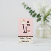 Letter V Monogram Desserery Business Cards Visitenkarte (Stehend Vorderseite)