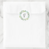 Letter V Monogram, Initial Sticker Umschlag Aufkle (Tasche)