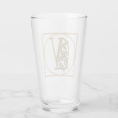 LETTER V MONOGRAM Schöne Hochzeit Neues Zuhause-Ge Glas (Rückseite)